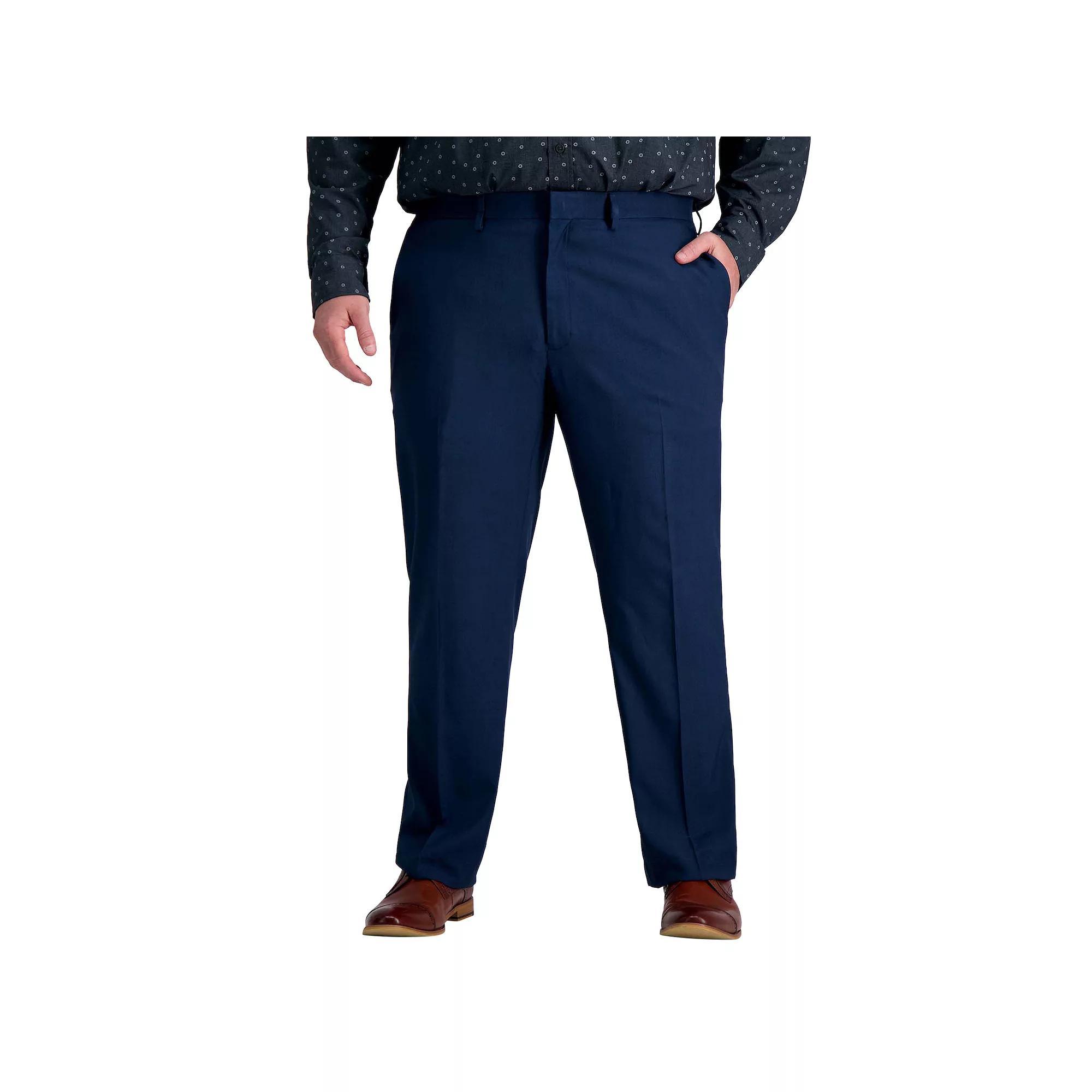 Big & Tall Haggar Premium Comfort Straight-Fit Flat-Front Dress Pants, Mens Grey Product Image