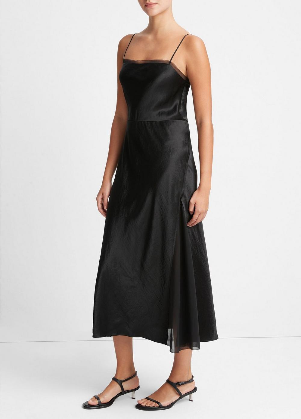 Womens Sheer-paneled Slip Dress, Iris Smoke, Size 12 Vince Product Image