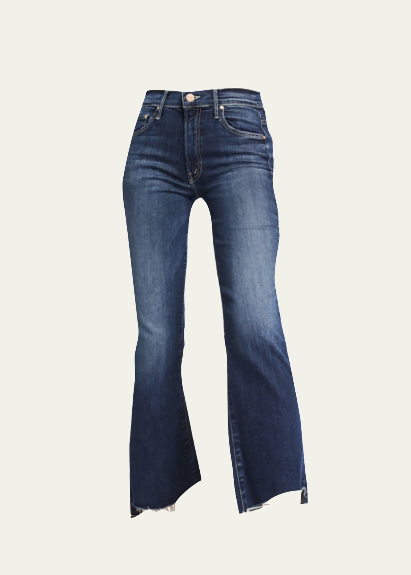 Mother The Insider High Rise Crop Step Fray Bootcut Jeans in Teaming Up Product Image