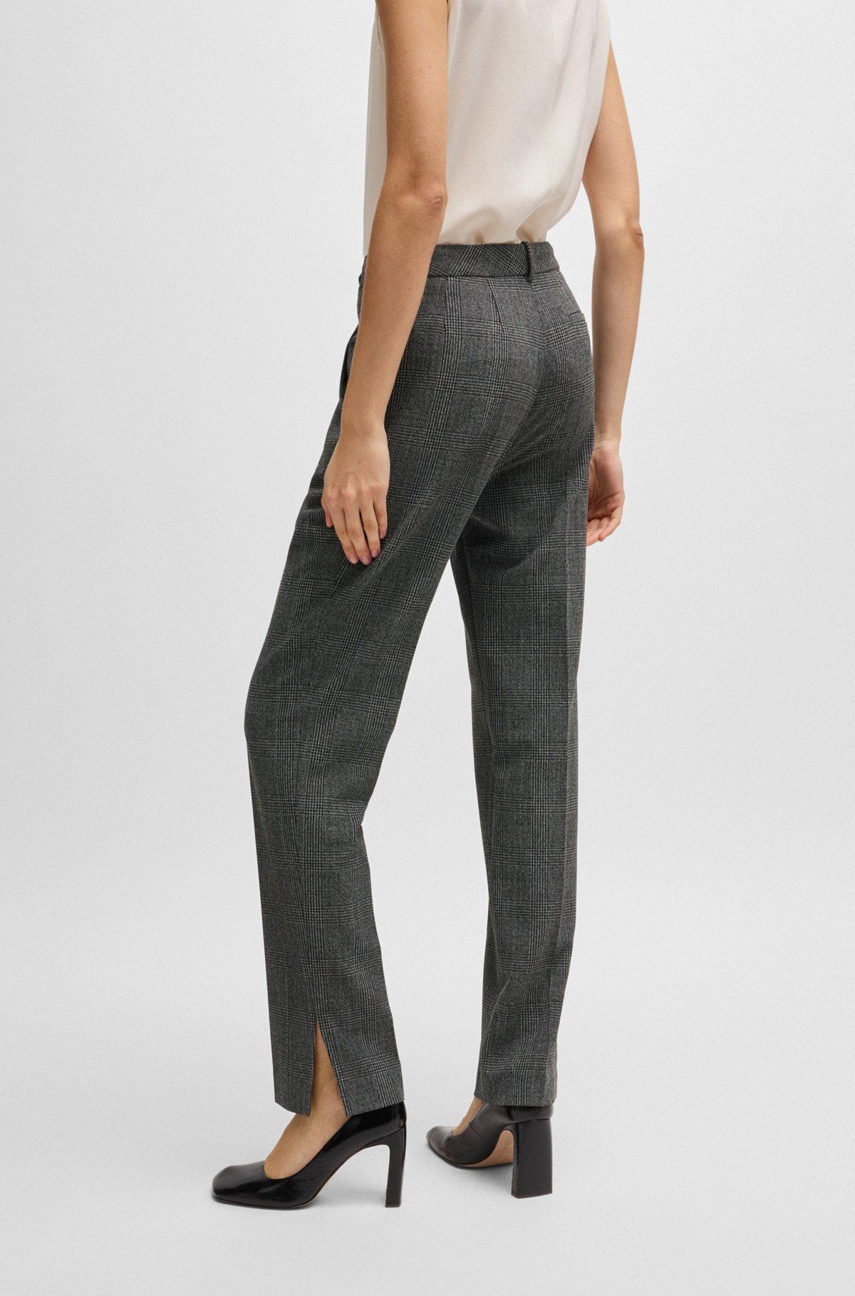 Slim-leg trousers in checked stretch fabric Product Image