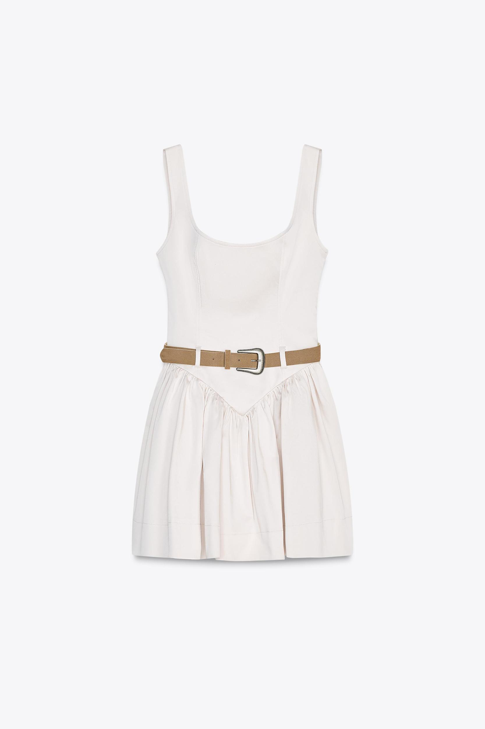 FITTED BELTED SHORT DRESS Product Image