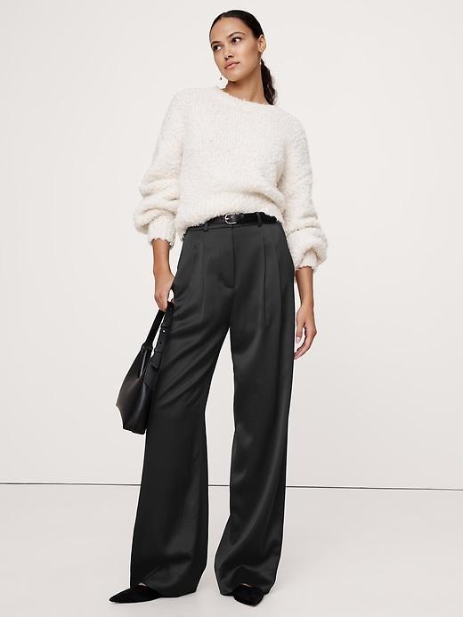 Soho High-Rise Wide-Leg Italian Wool Pant Product Image