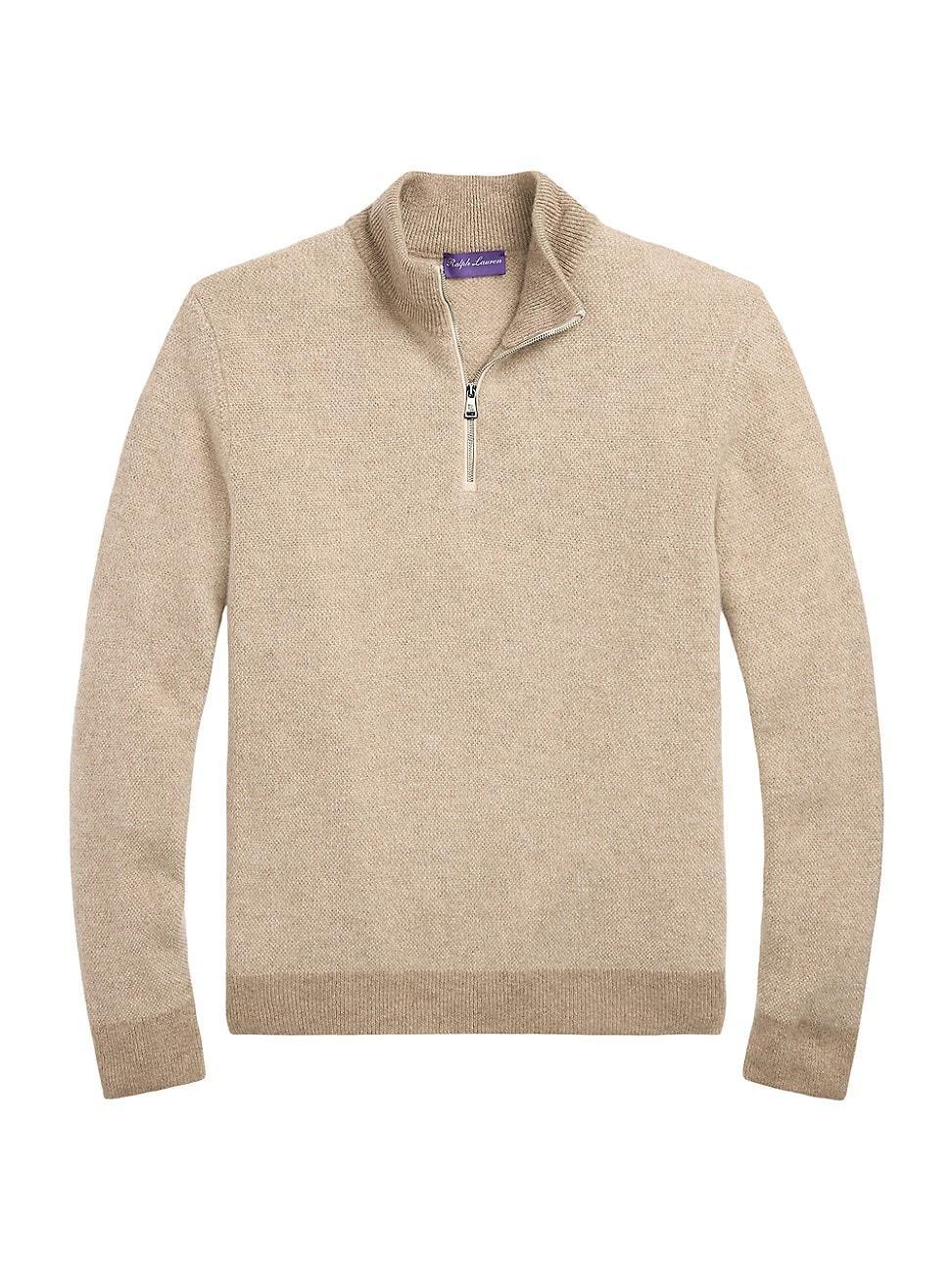 Mens Cashmere Birdseye Half-Zip Sweater Product Image