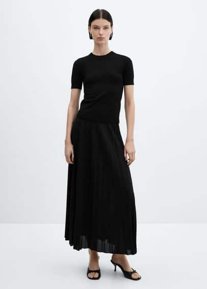 Mango Womens Pleated Long Skirt Product Image