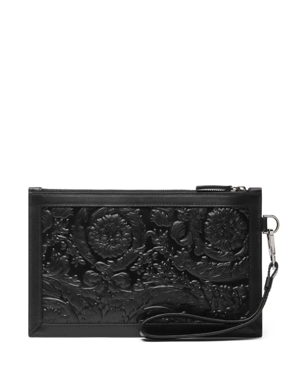 VERSACE Medusa Biggie Barocco Clutch Bag In Black Product Image
