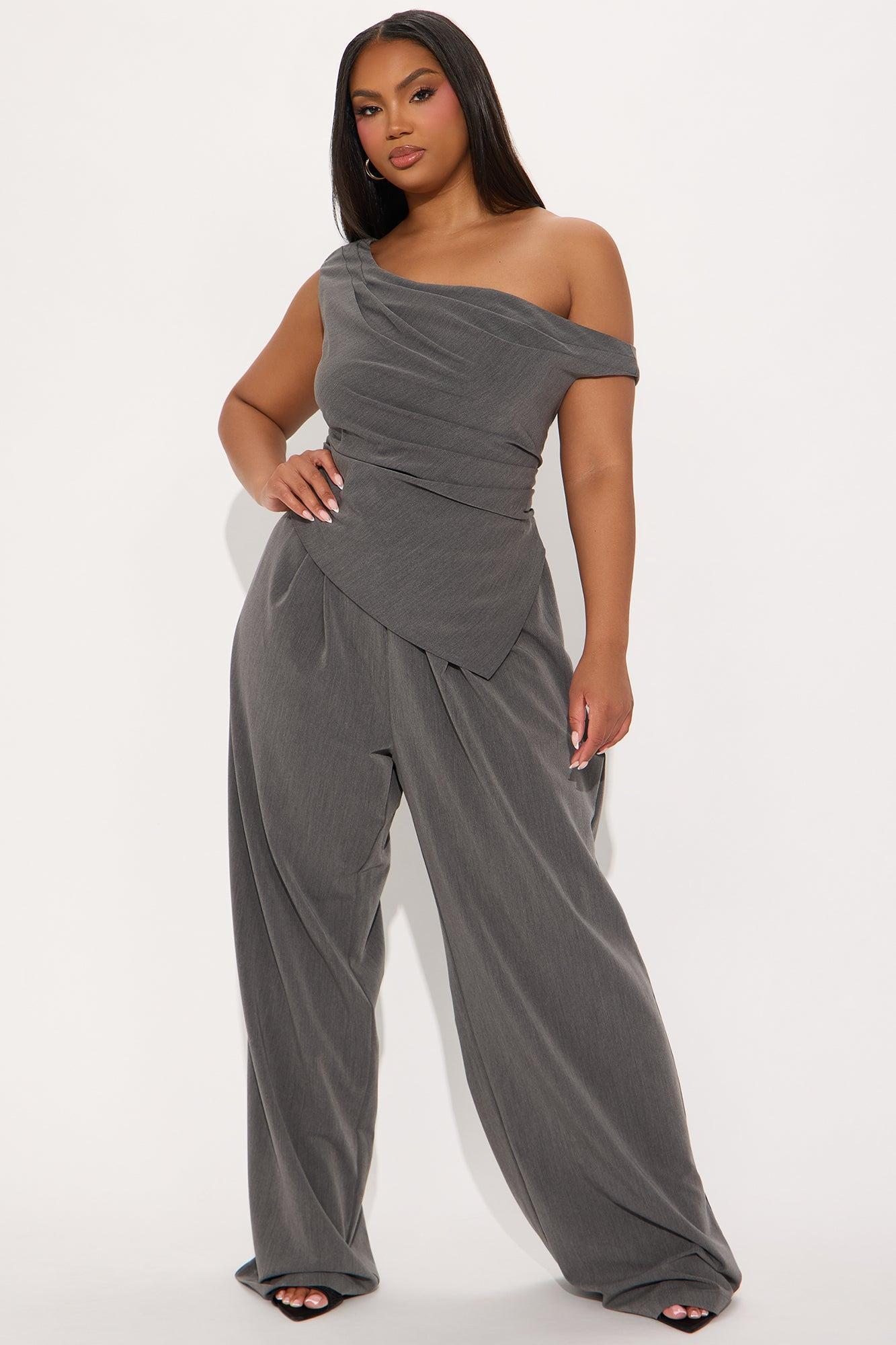 Running Late Jumpsuit - Charcoal Product Image