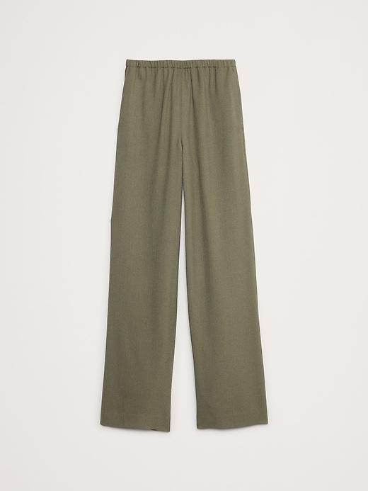 Pull-On Wide-Leg Drapey Twill Pant Product Image