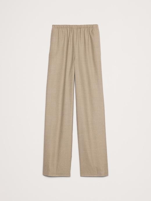 Pull-On Wide-Leg Drapey Twill Pant Product Image