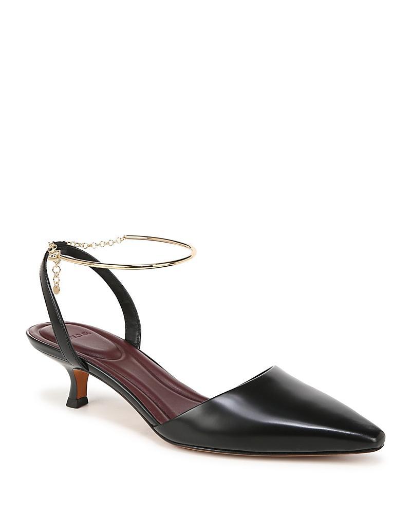 Vince Womens Sarita Pointed Toe Anklet Kitten Heel Pumps Product Image