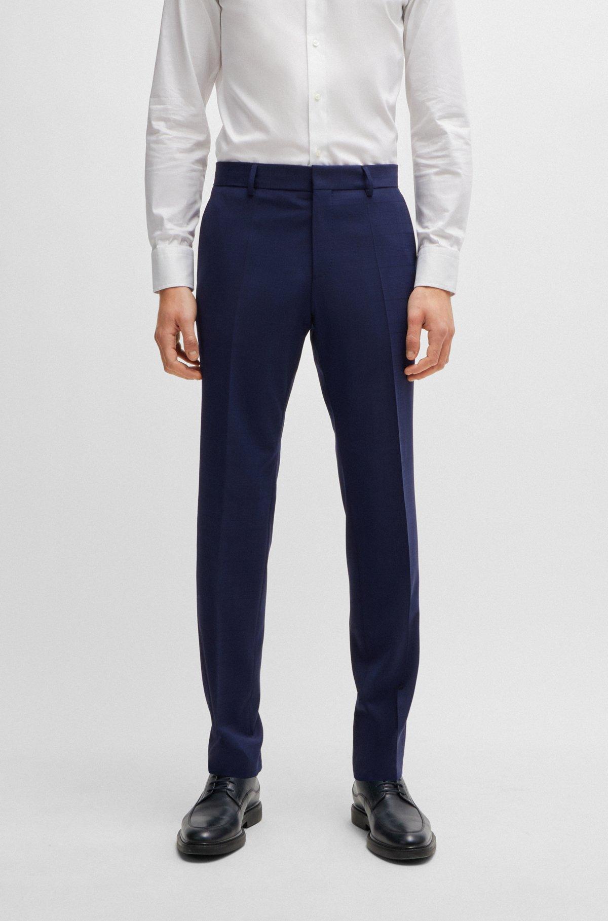 Slim-fit three-piece suit in checked stretch fabric Product Image