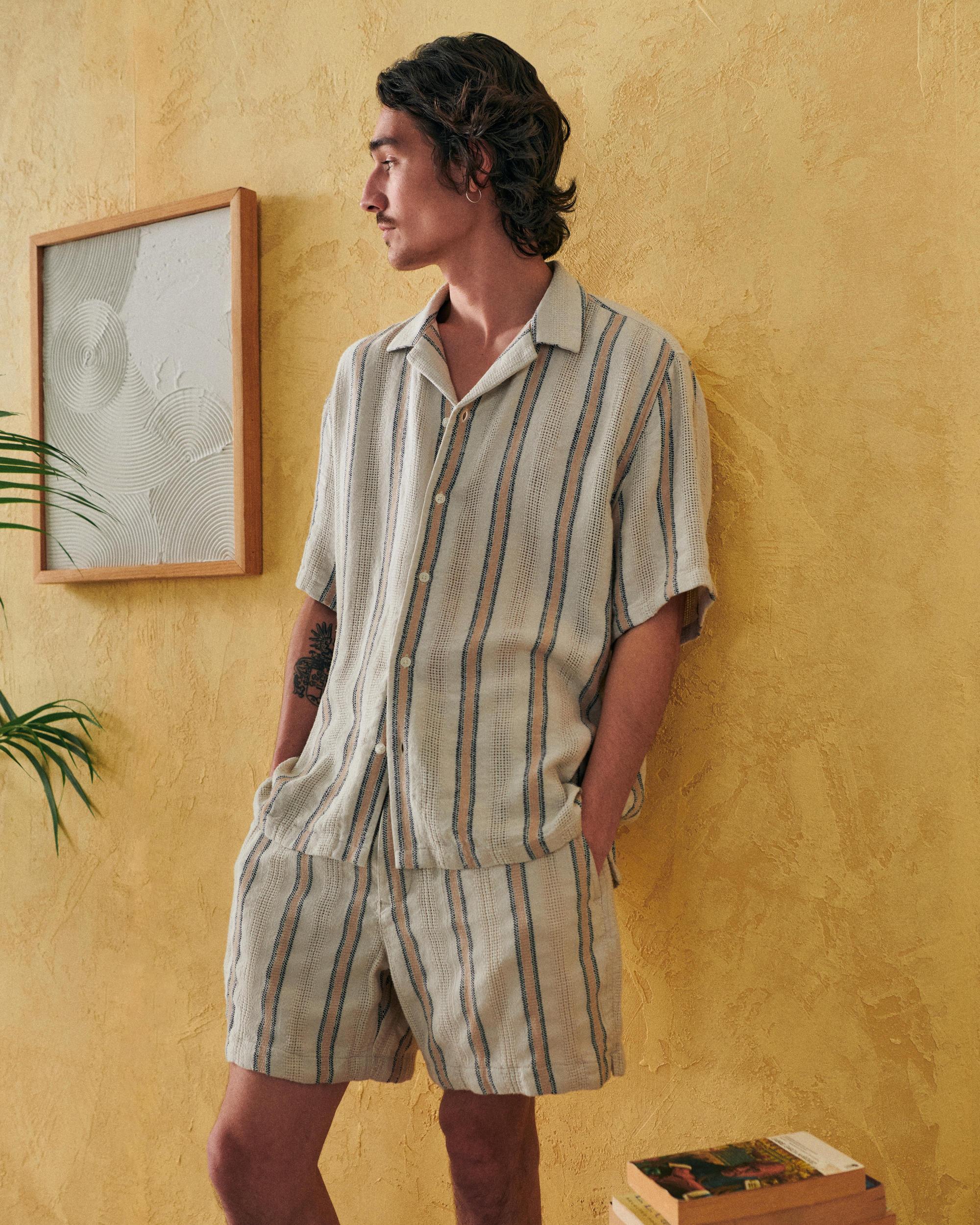 Camp Collar Linen-Blend Shirt Product Image