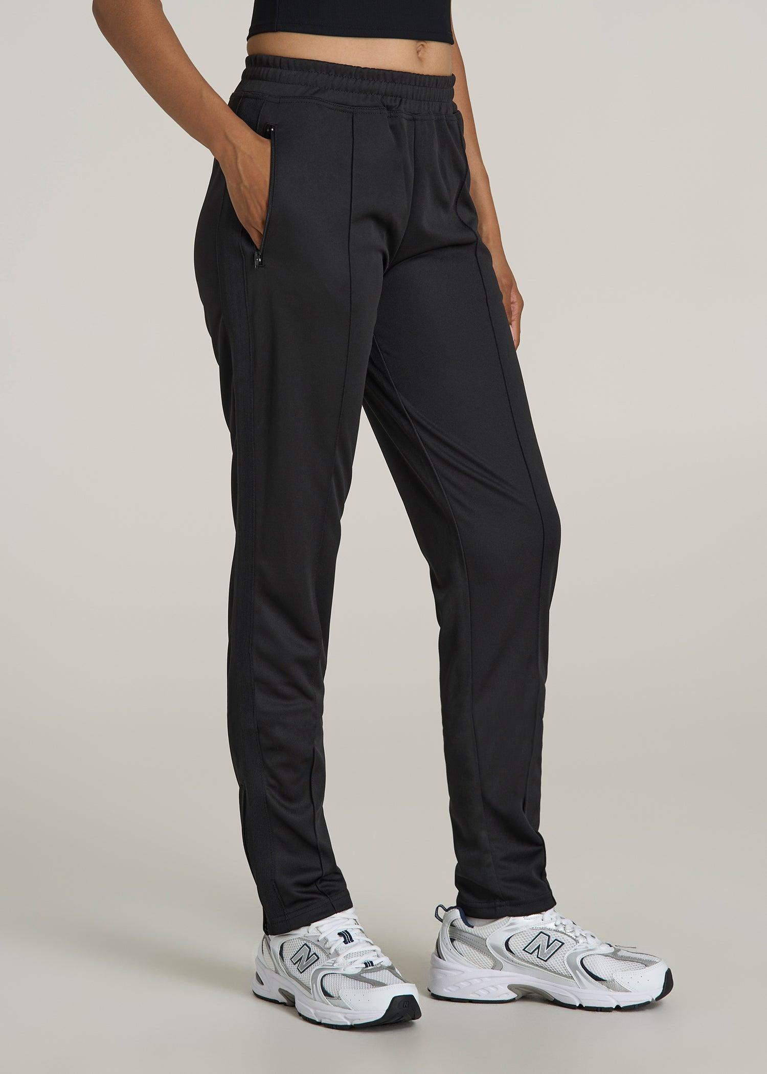 Athletic Stripe Pants for Tall Women in Black And Black Product Image
