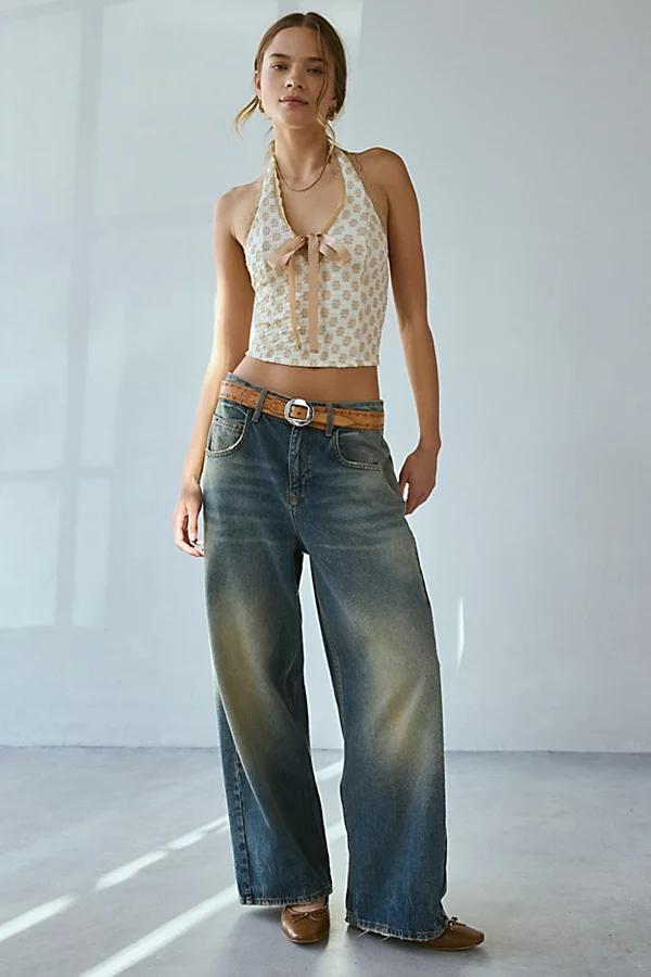 Kimchi Blue Farrah Plunge V-Neck Halter Top Womens at Urban Outfitters Product Image