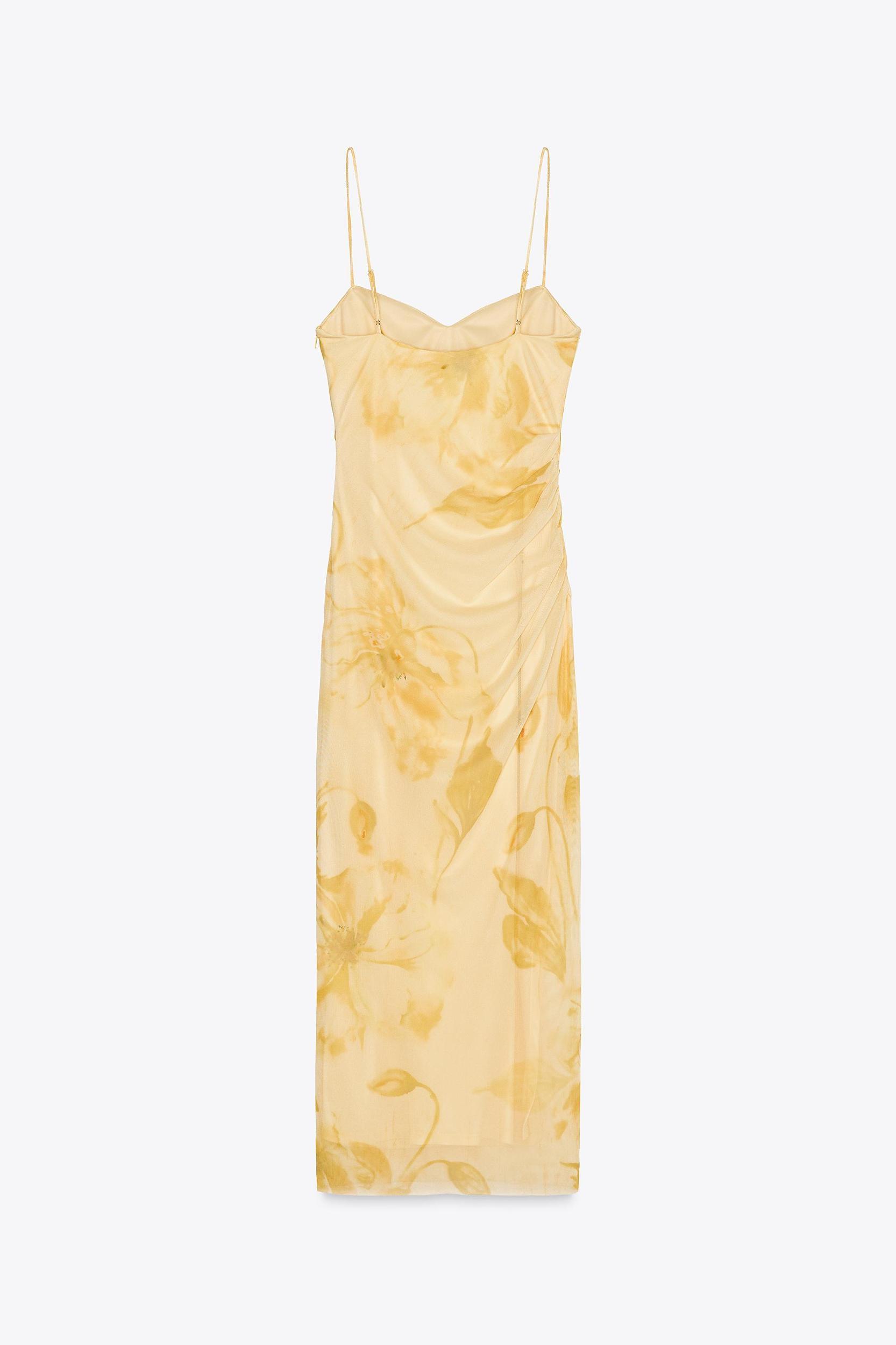 PRINTED TULLE MIDI DRESS Product Image