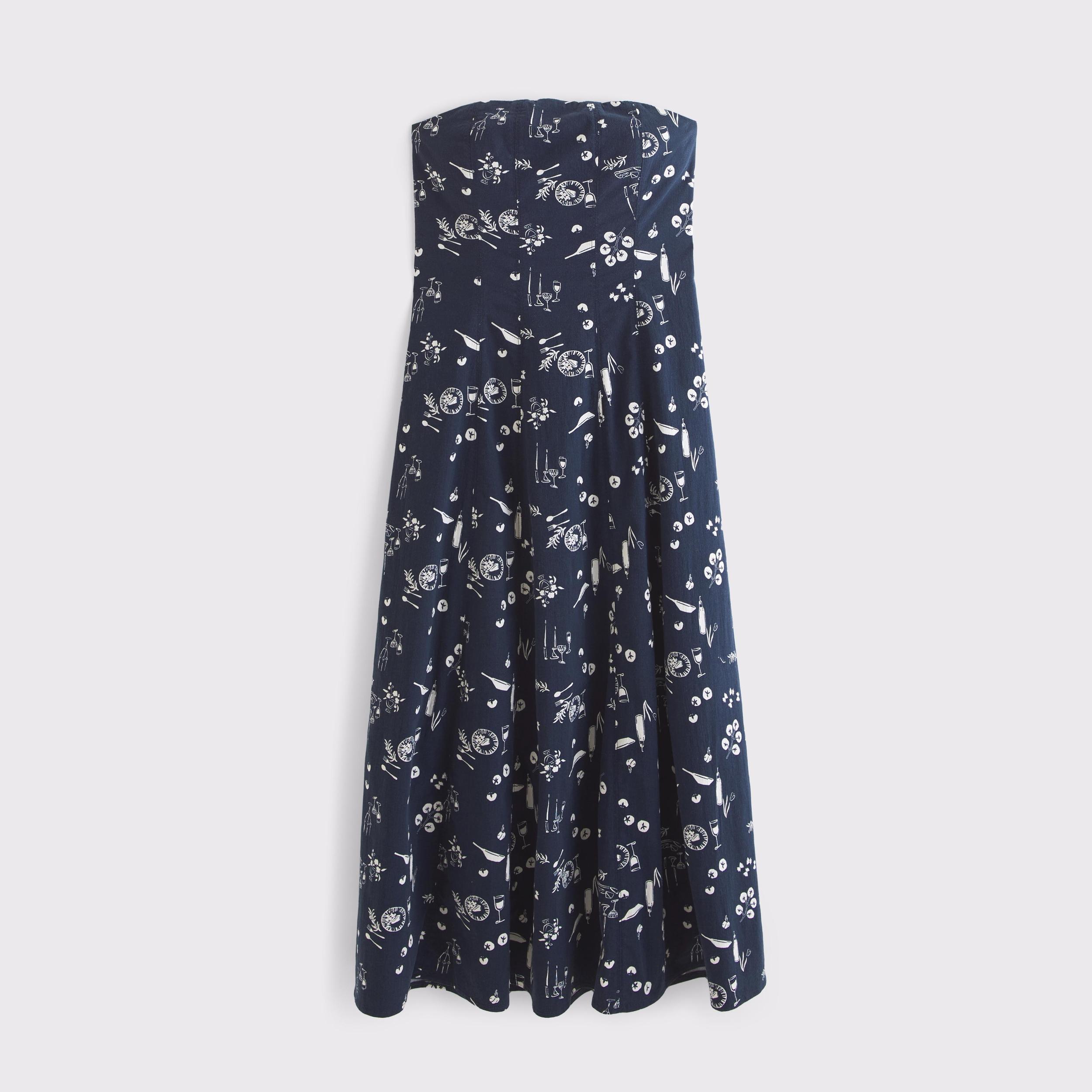 The A&F Mila Strapless Midi Dress Product Image