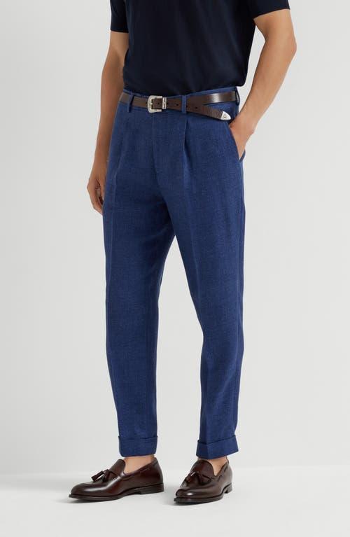 BRUNELLO CUCINELLI Leisure Fit Trousers In Blue Product Image