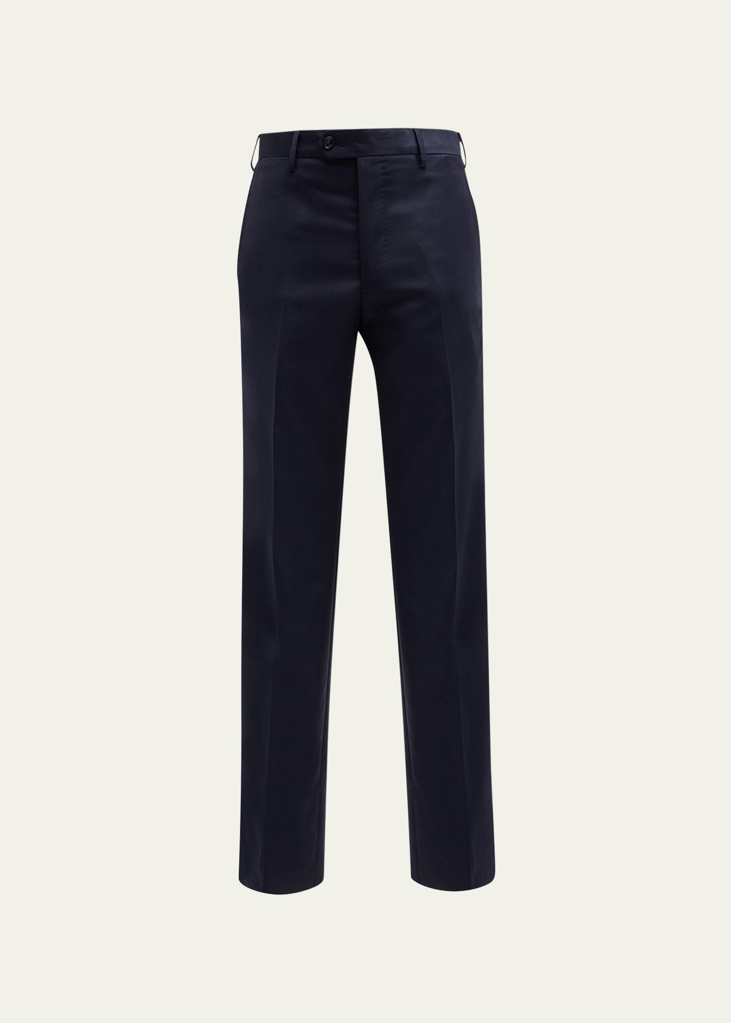 Mens Flat-Front Twill Trousers Product Image