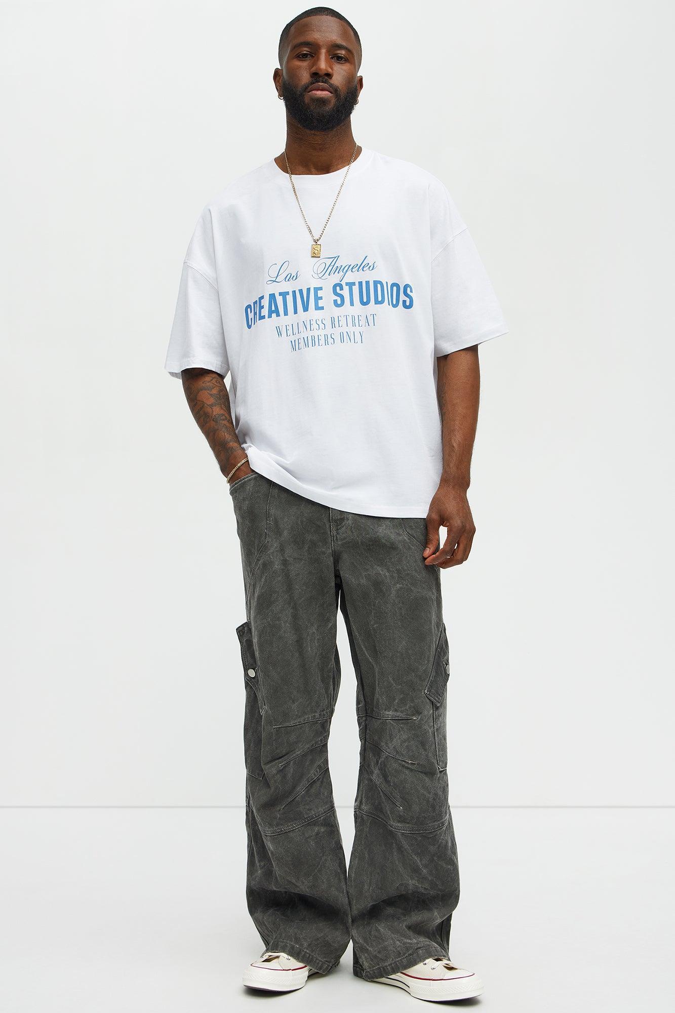 LA Creative Studios Oversized Short Sleeve Tee - White Product Image