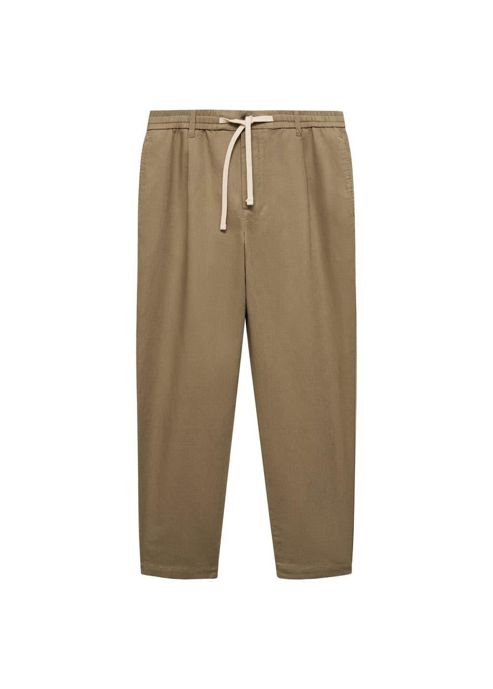 Mango Mens Drawstring Detail Slim-Fit Pants Product Image