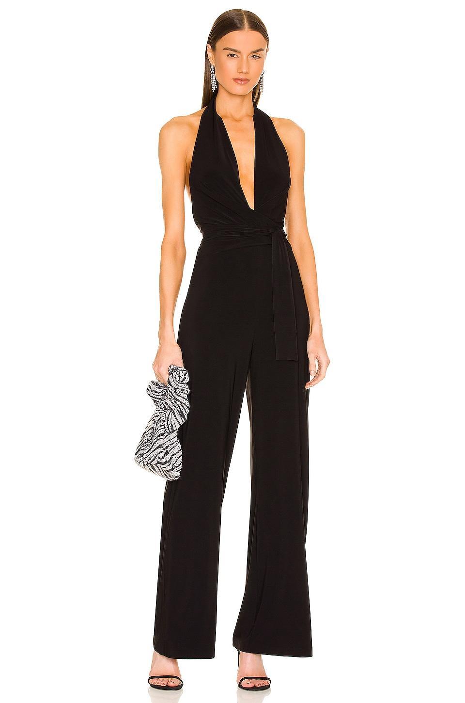 Norma Kamali Halter Wide Leg Jumpsuit Product Image