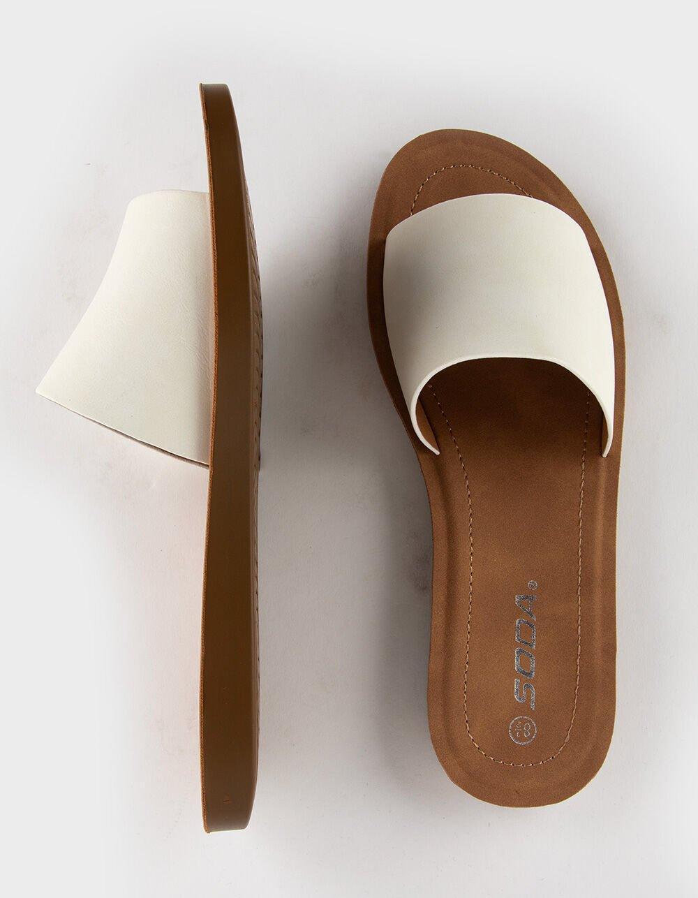 SODA Comfort Womens Slide Sandals - OFF WHITE Product Image