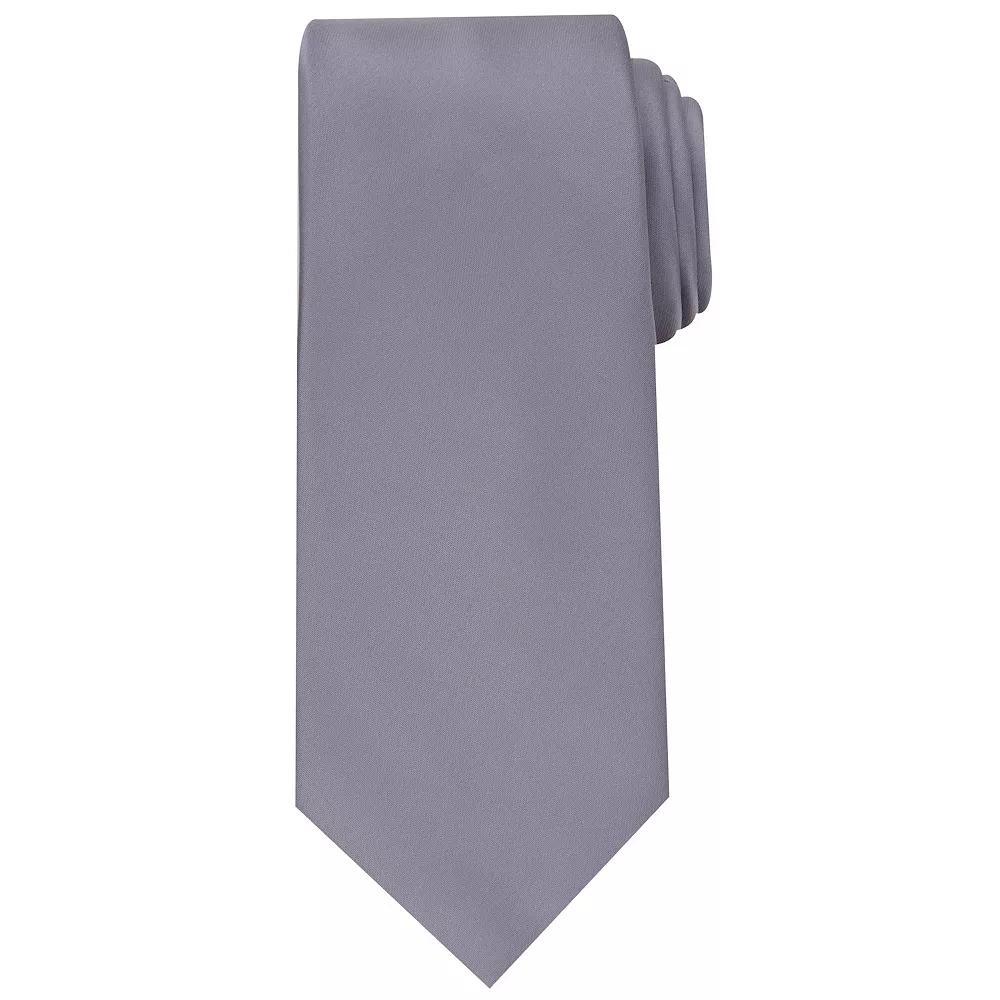 Men's Bespoke Solid Tie, Silver Oxford Product Image