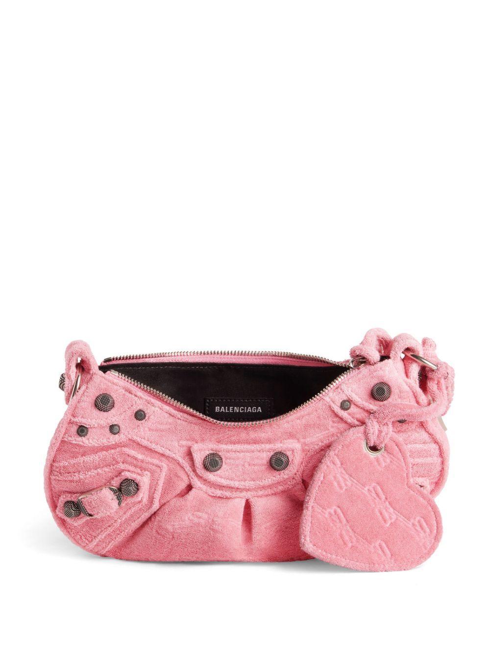 BALENCIAGA Women Pink Nappa Leather Le Cagole Xs Crossbody Bag Product Image