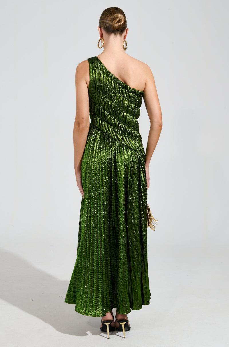 STAY RADIANT METALLIC CHIFFON MAXI DRESS Product Image