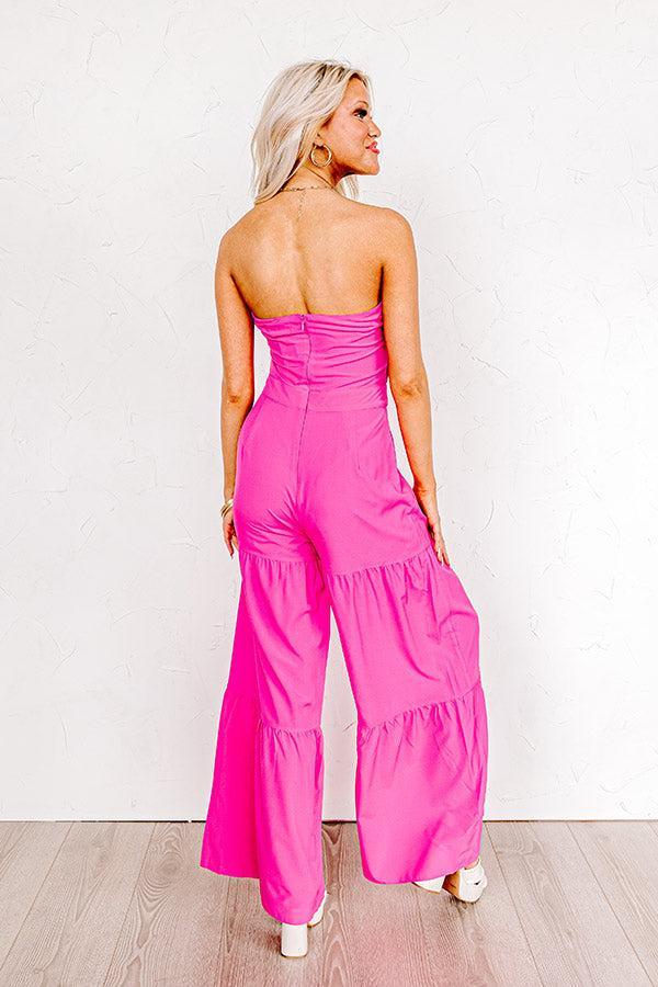 Cityscape Splendor Jumpsuit In Hot Pink Product Image
