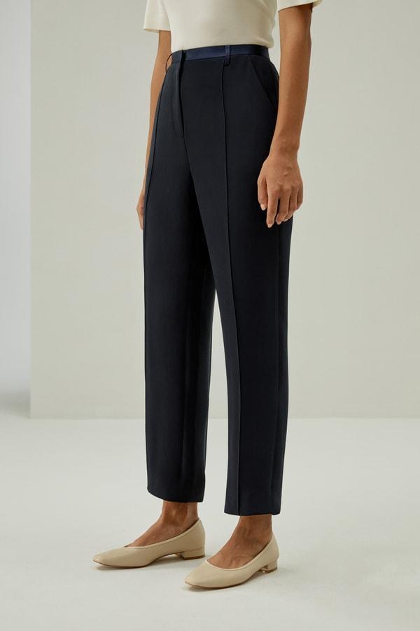 Sophisticated Slim-Fit Adjustable Ankle Pants Product Image