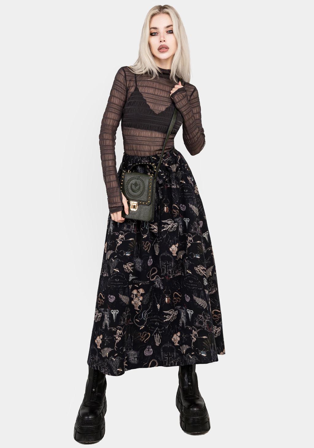 Maudeline Victoriana Print Eco-Viscose Midaxi Skirt Product Image
