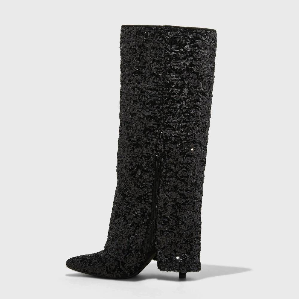 Womens Abba Sequin Foldover Tall Boots - A New Day 5 Product Image