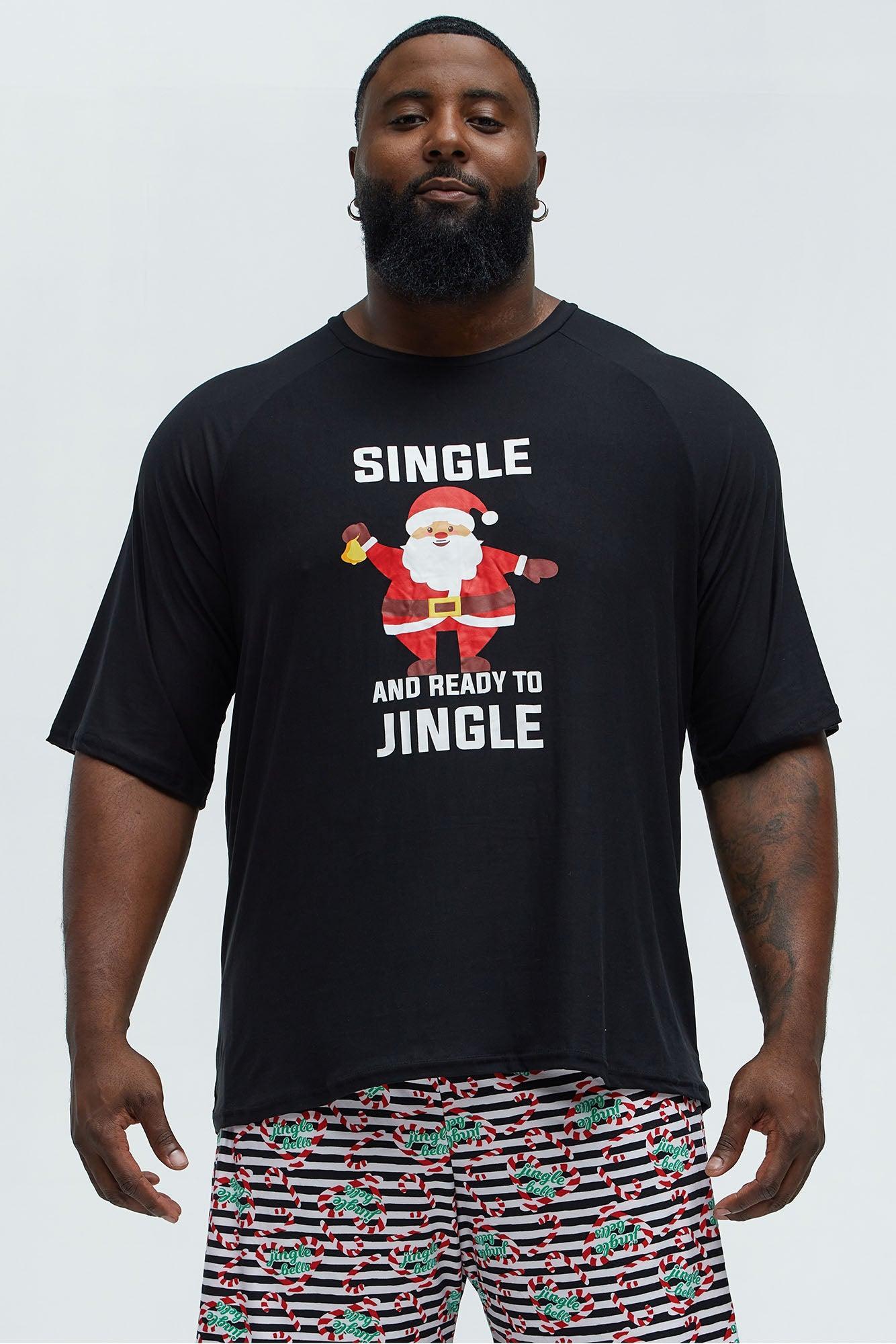 Single Ready To Jingle Holiday PJ Set - Black/combo Product Image