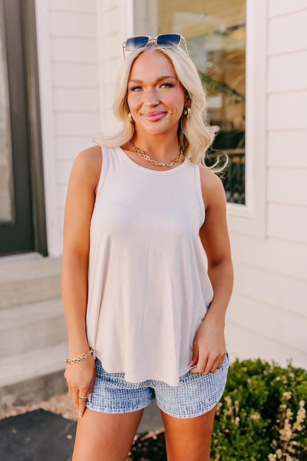Simply Sweet Shift Top in Stone Product Image