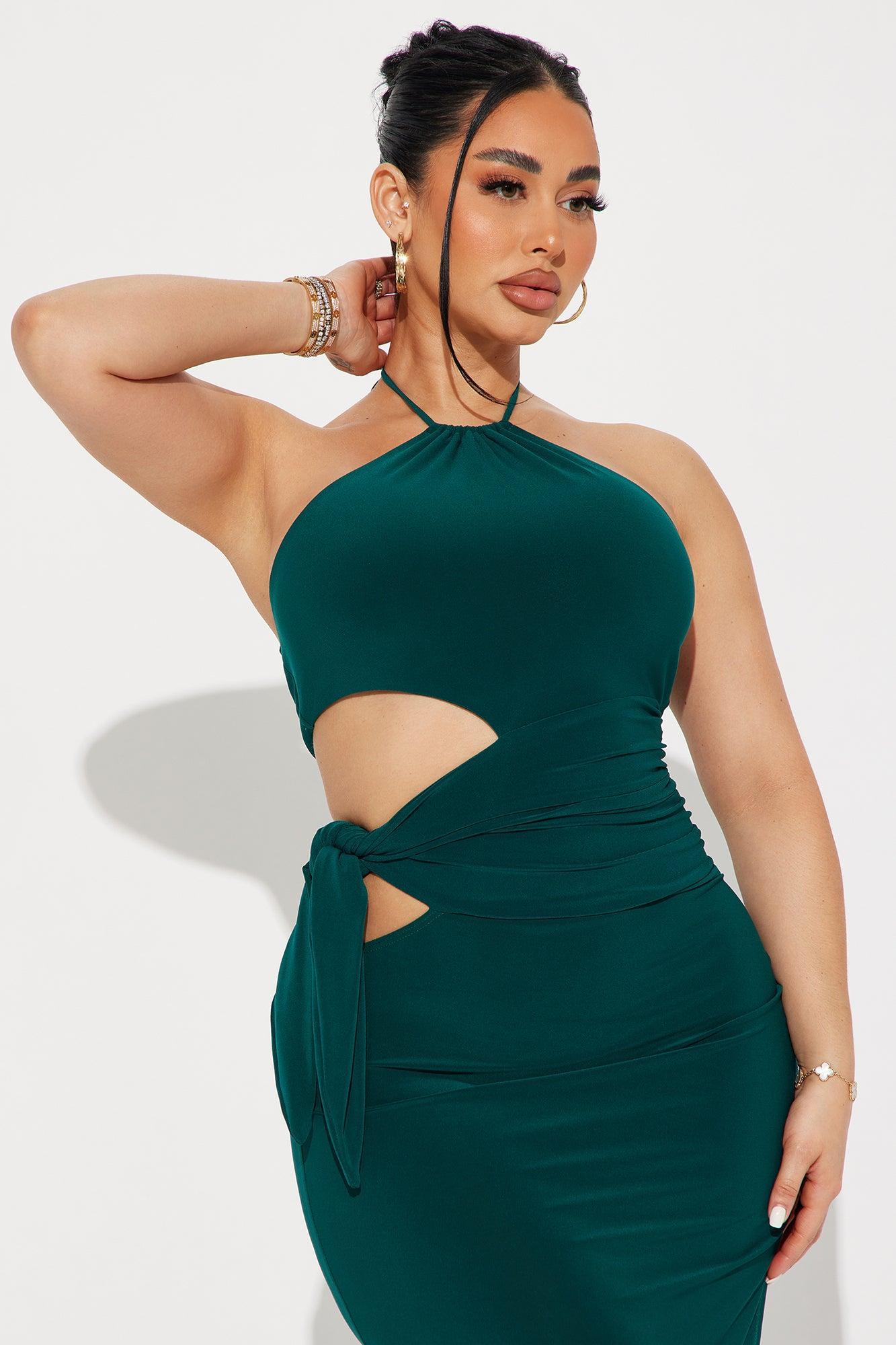 Hallie High Neck Maxi Dress - Hunter Product Image