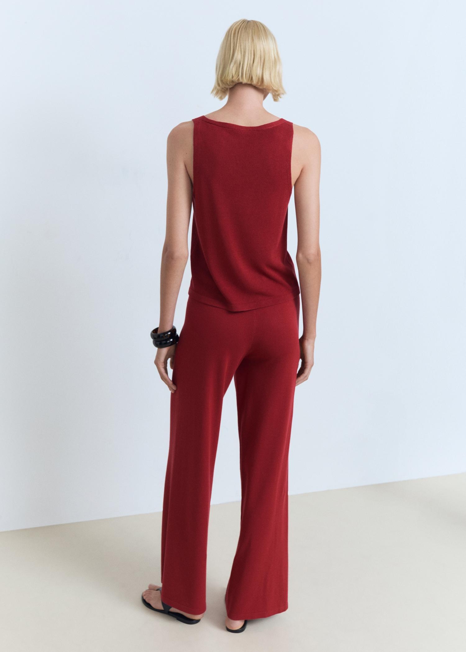 Straight knitted pants - Women | MANGO USA Product Image