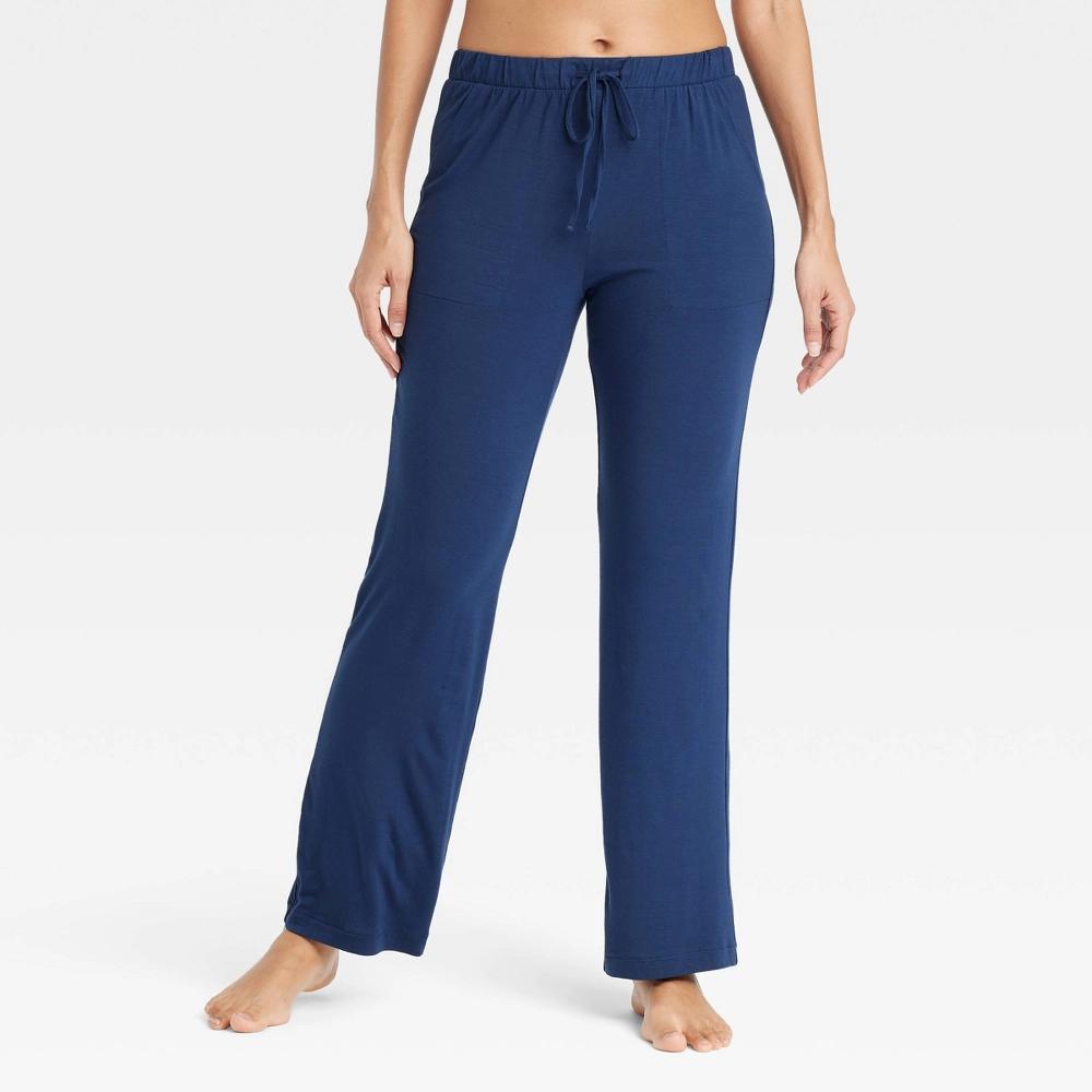 Women's Cloud Knit Pajama Pants - Auden™ Navy Blue L: Modal-Spandex, Midweight, Side Pocket, Pull-On Product Image