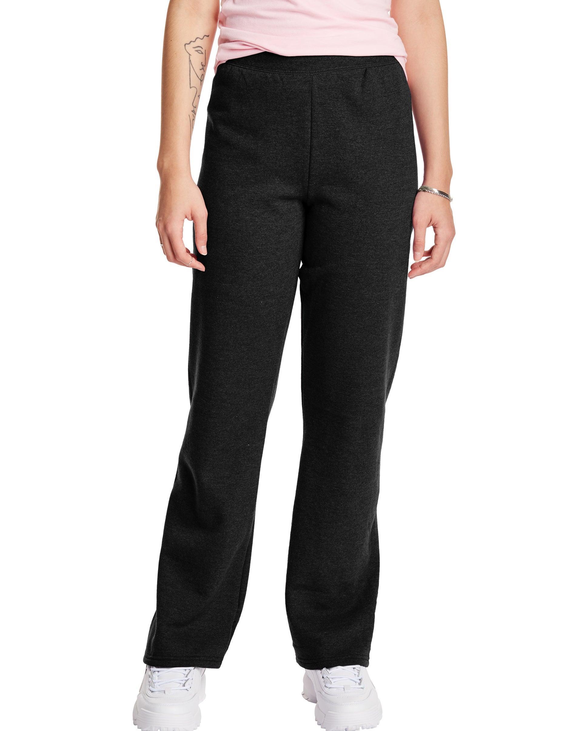 Hanes EcoSmart Womens Fleece Sweatpants with Open Bottom Legs, 30.5 Light Steel S Product Image