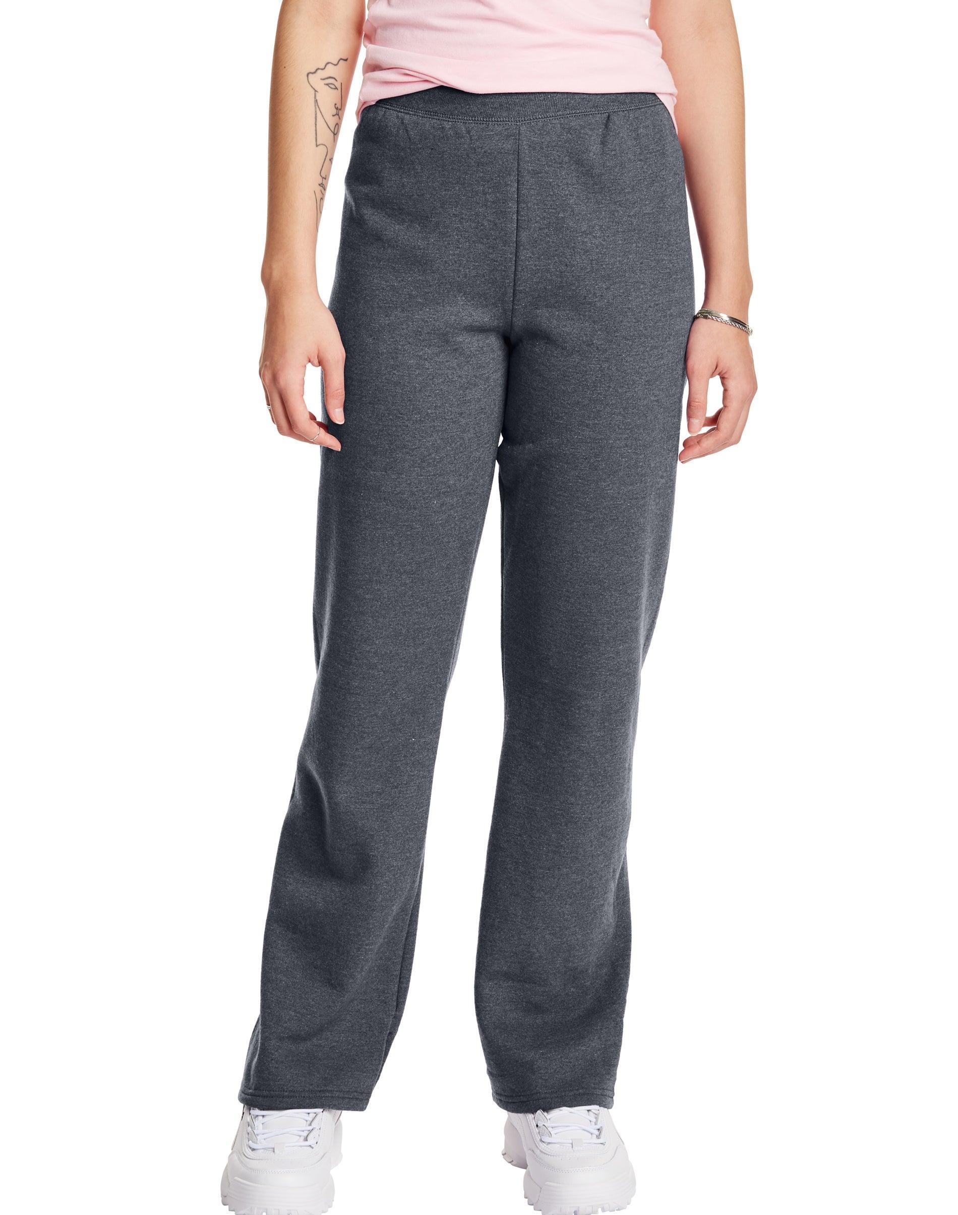 Hanes EcoSmart Womens Fleece Sweatpants with Open Bottom Legs, 30.5 Light Steel S Product Image