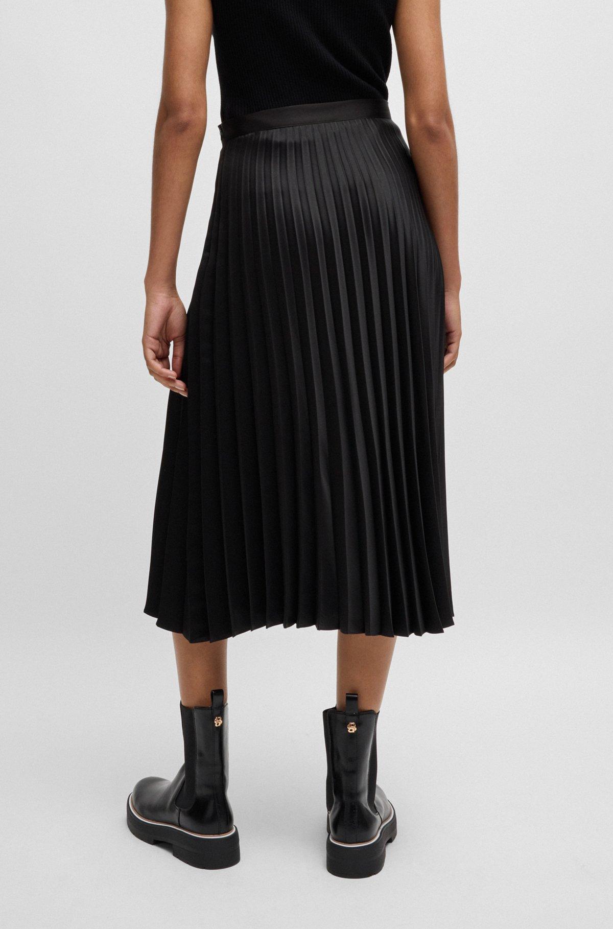 Plissé maxi skirt in satin twill Product Image