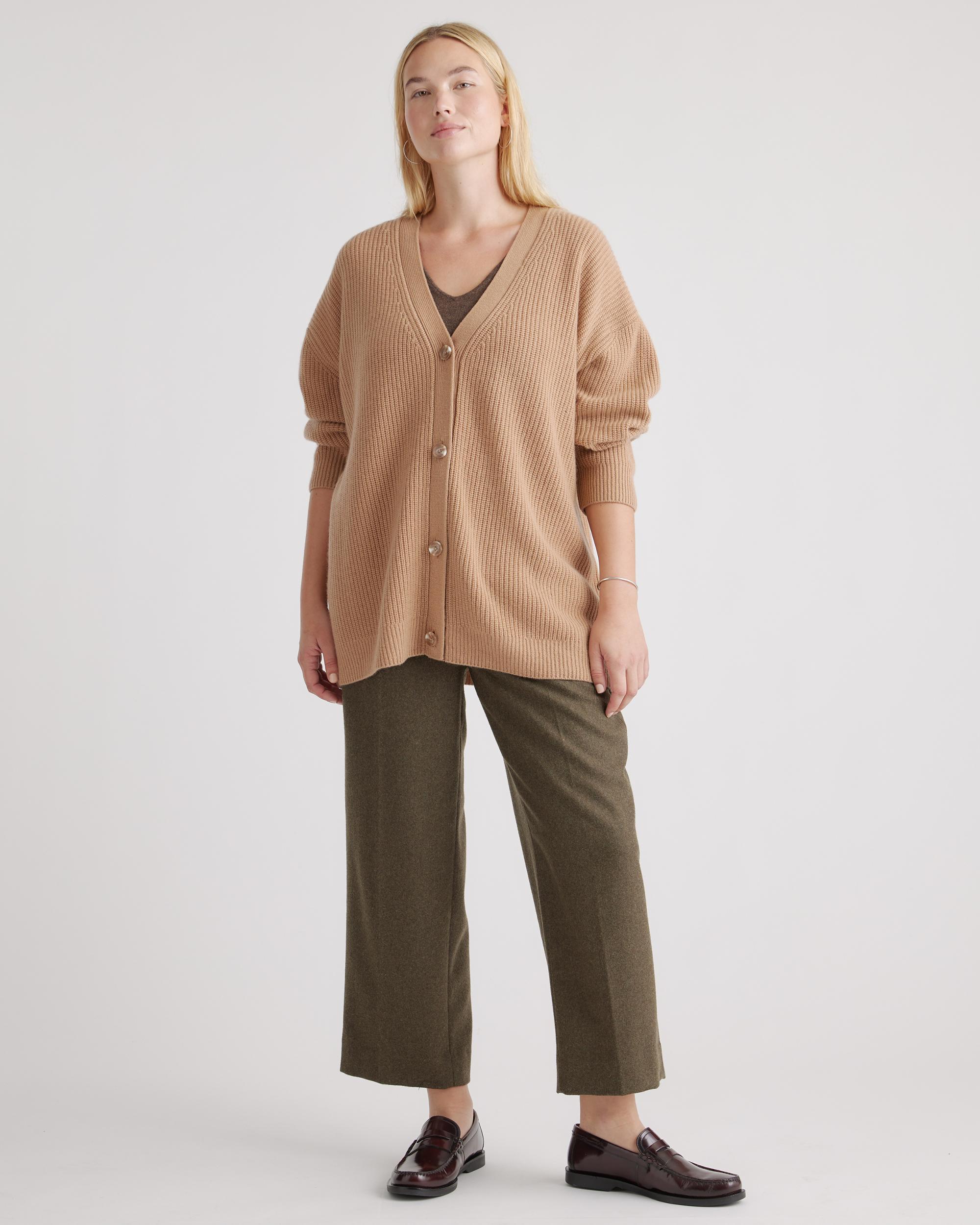 Quince | Women's Mongolian Spring Cashmere OverSized Boyfriend Cardigan Sweater Size XS Product Image