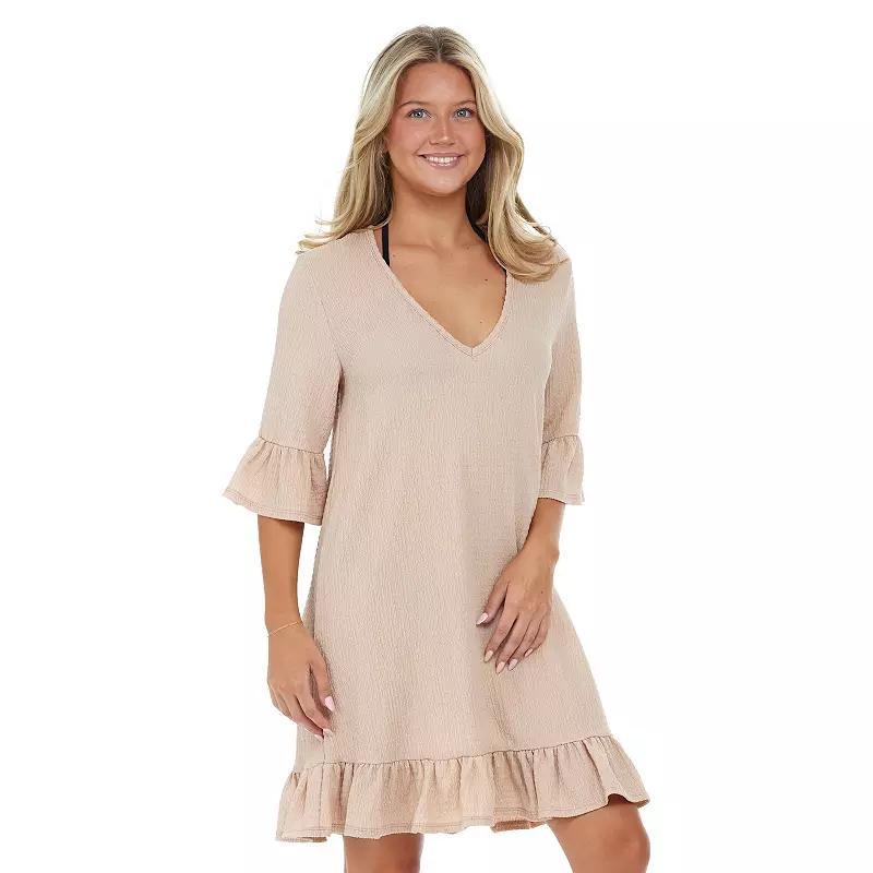 Women's Jordan Taylor Ruffle Swim Cover-Up Dress, Size: Medium, White Product Image