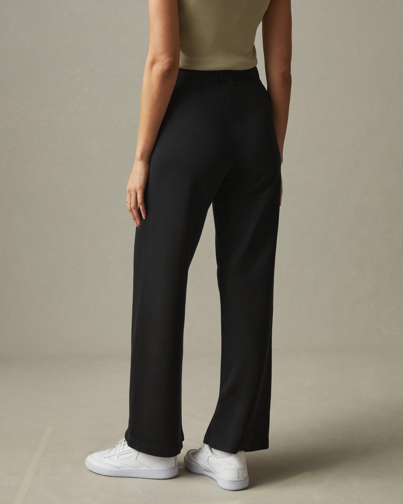 French Terry Straight Sweatpant - Black Female Product Image