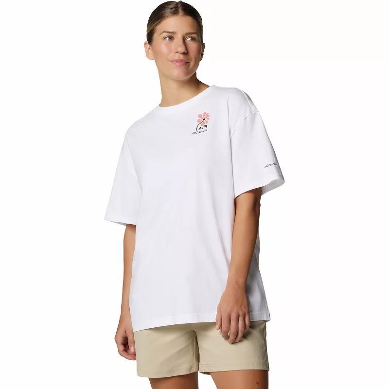 Women's Columbia Rolling Bend Graphic Oversized T-Shirt, Size: XS, Alpenglow Floral Fun Product Image