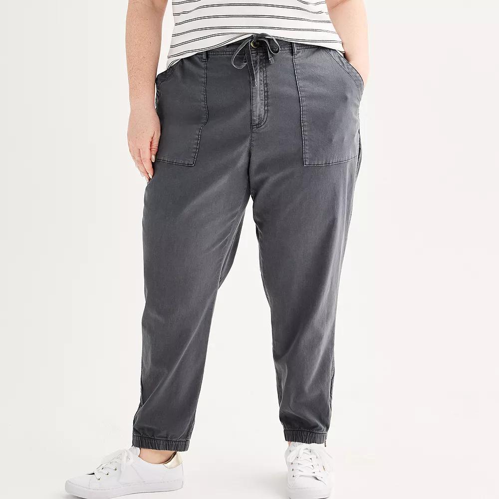 Plus Size Sonoma Goods For Life® Core Utility Jogger Pants, Women's, Size: 4XL, Purple Bouquet Product Image