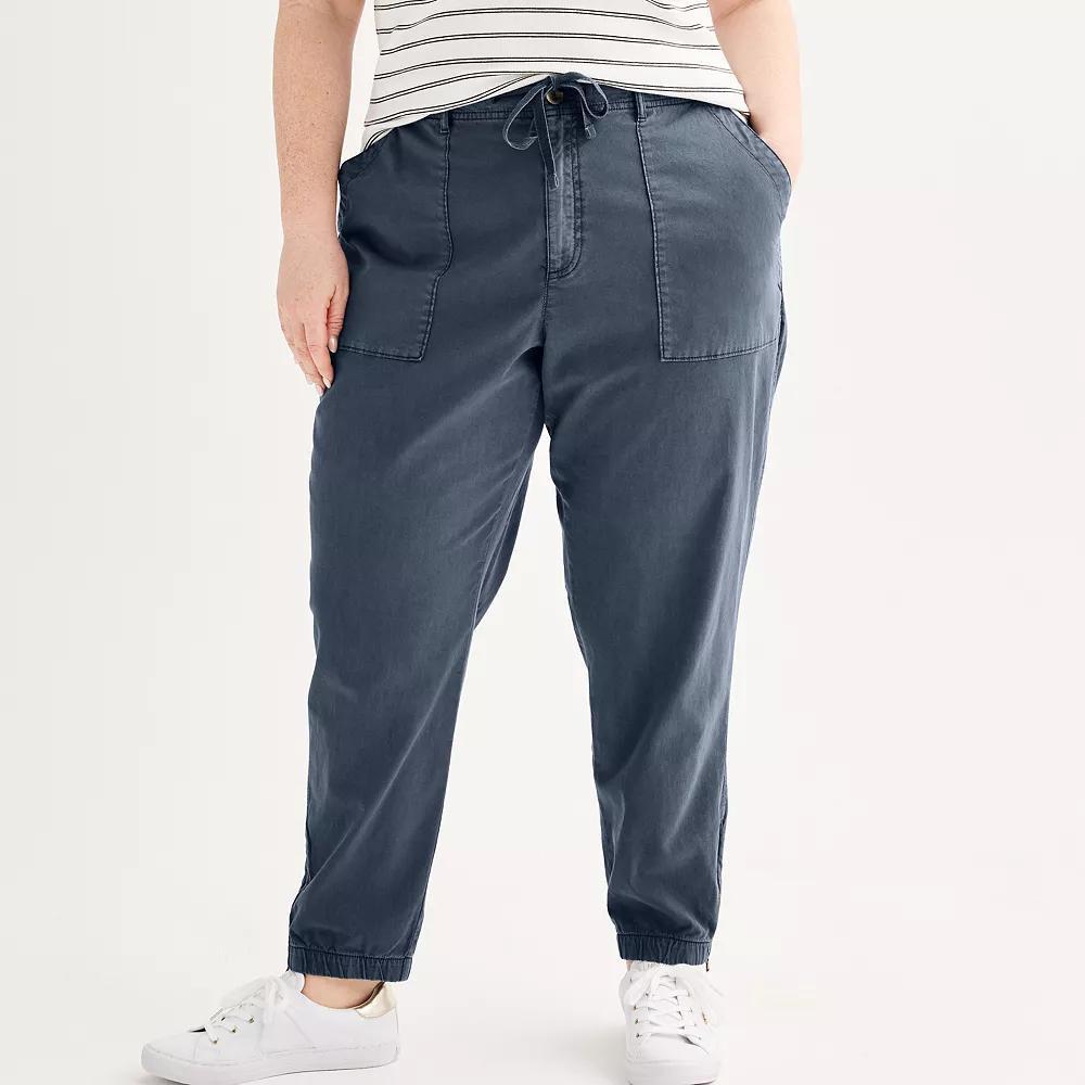 Plus Size Sonoma Goods For Life® Core Utility Jogger Pants, Women's, Size: 4XL, Purple Bouquet Product Image