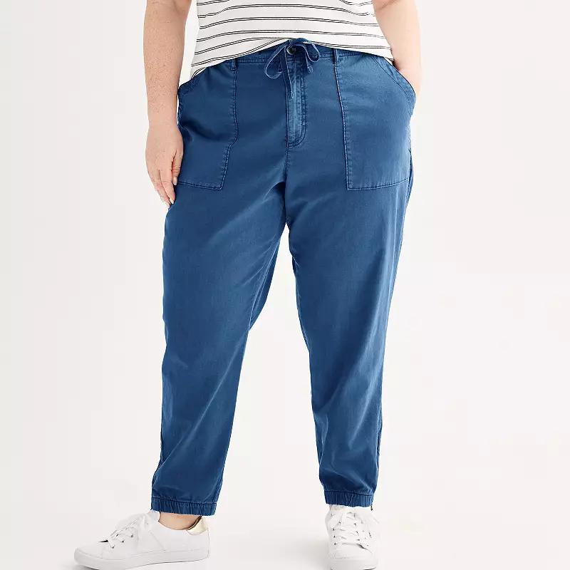 Plus Size Sonoma Goods For Life® Core Utility Jogger Pants, Women's, Size: 4XL, Purple Bouquet Product Image