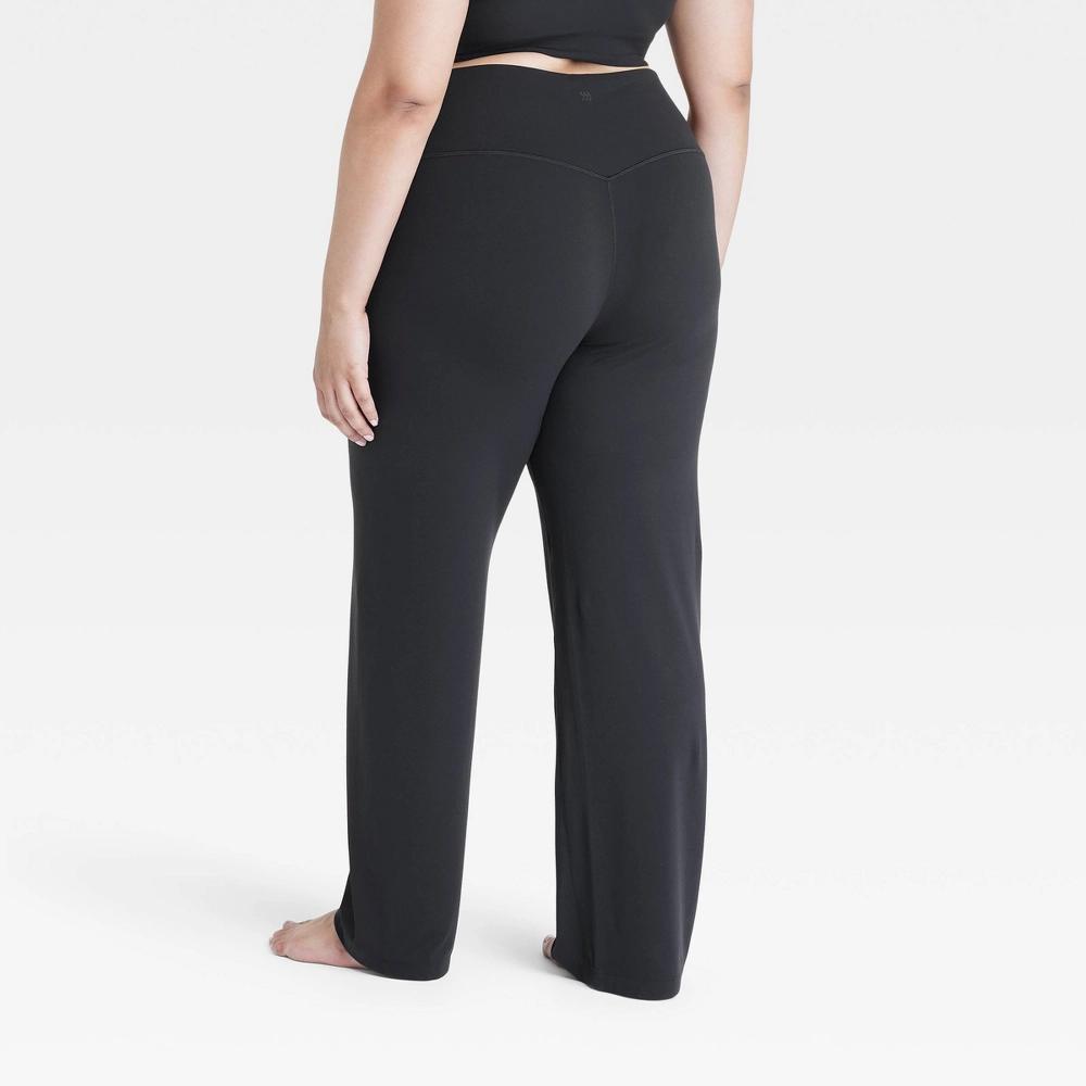 Women's Everyday Soft High-Rise Straight Leg Pants - All In Motion™ Black 4X Product Image