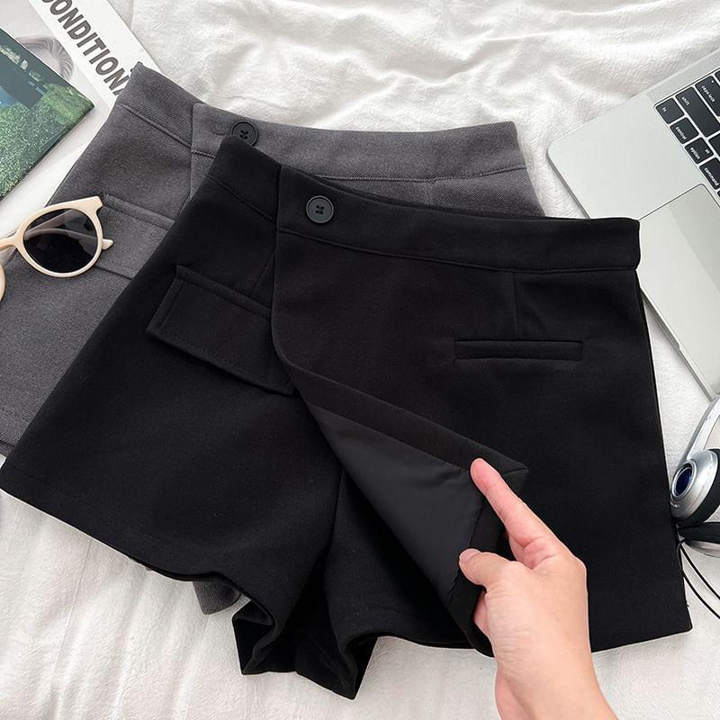 High Waist Plain Wrap Shorts Product Image