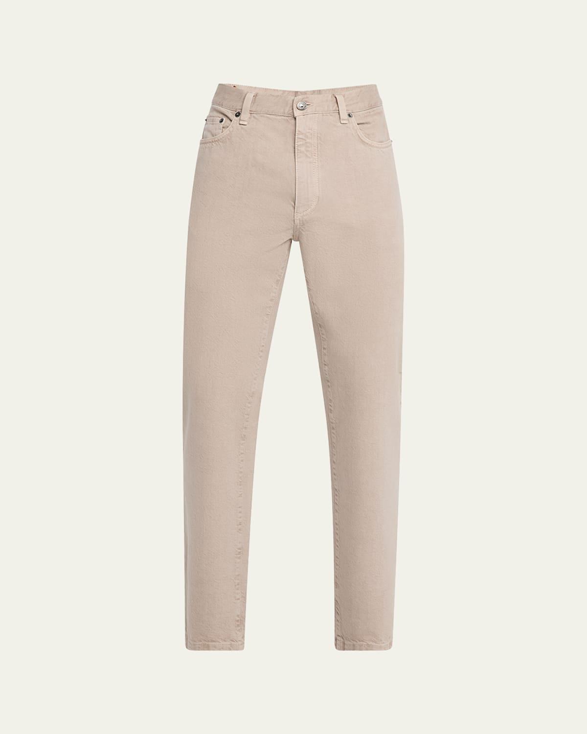 Mens 5-Pocket Colored Denim Pants Product Image